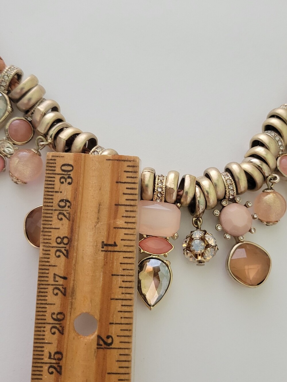 Ann Taylor Loft Dangle Charms Leather Statement Necklace Contemporary Bib Choker - Picture 7 of 9